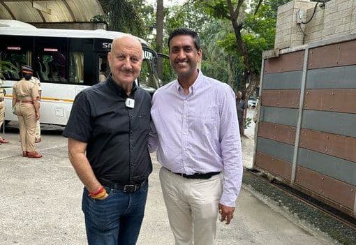 (L to R) Rep. Ro Khanna and Actor Anupam Kher