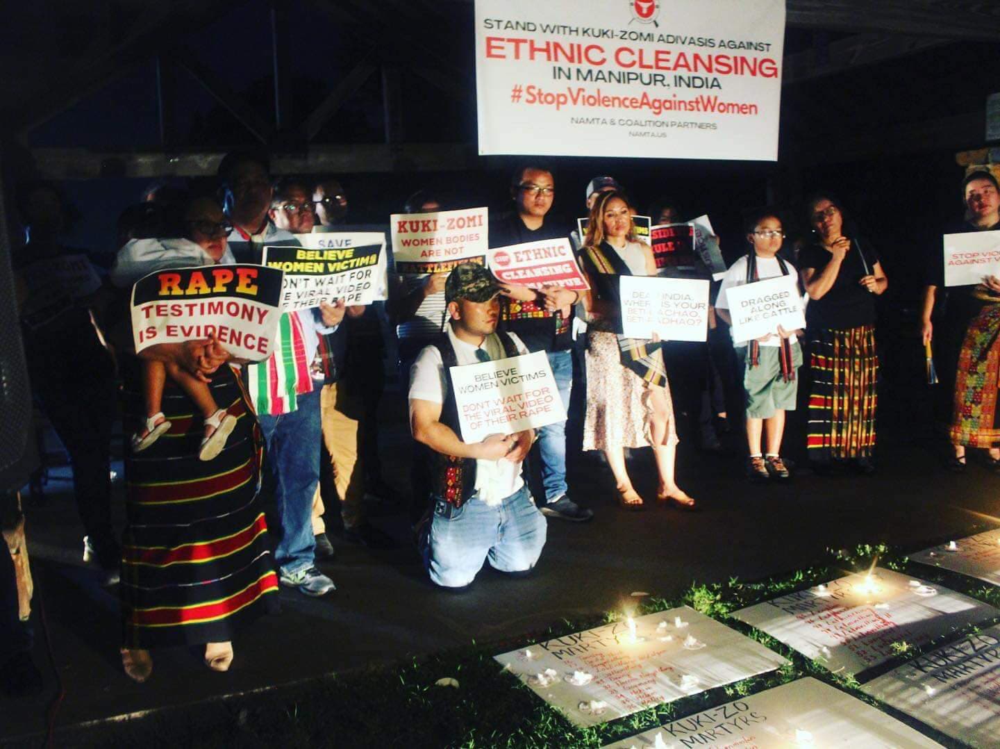 Manipur solidarity protest in Dallas