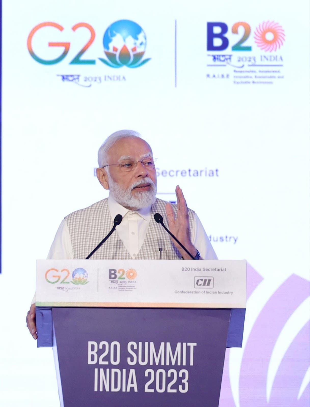 Prime Minister Narendra Modi addressed the gathering at the B20 Summit