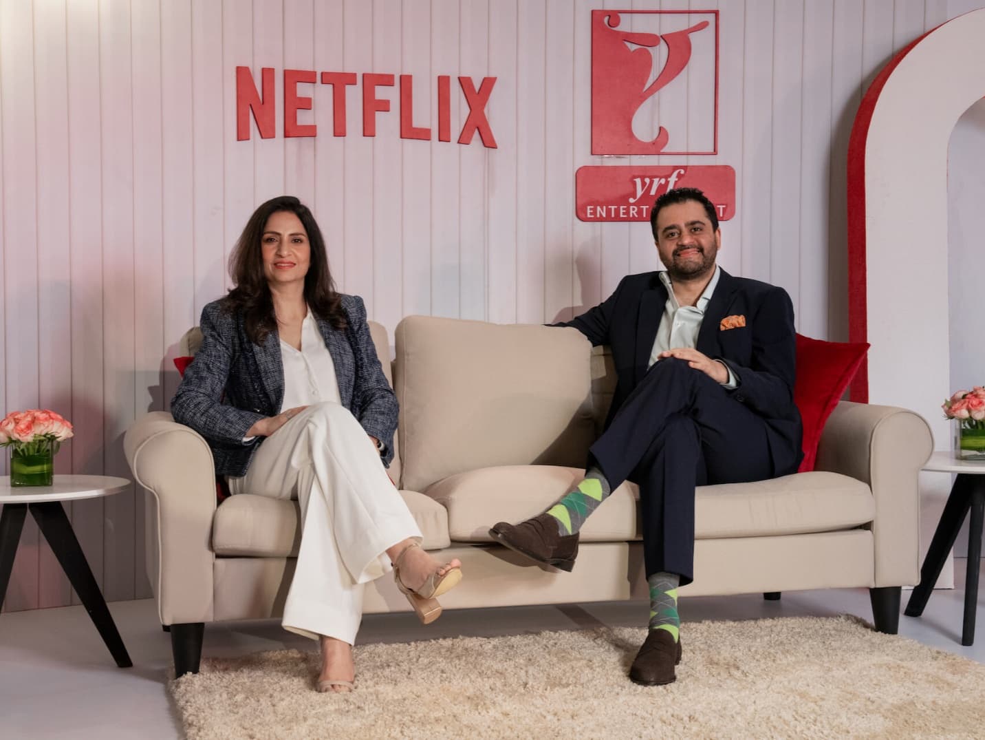 Monika Shergill, VP of Content, Netflix India (left) and Akshaye Widhani, CEO of Yash Raj Films.