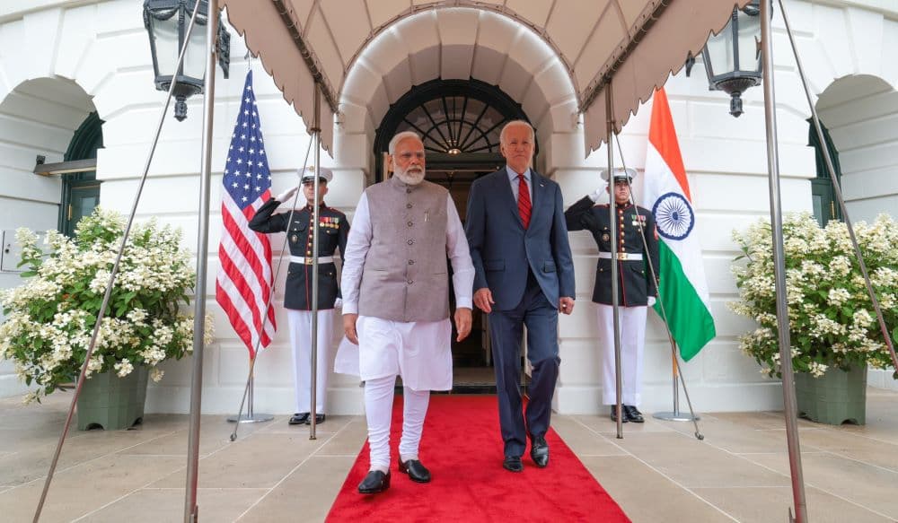 PM Narendra Modi and US President Joe Biden at the White House.