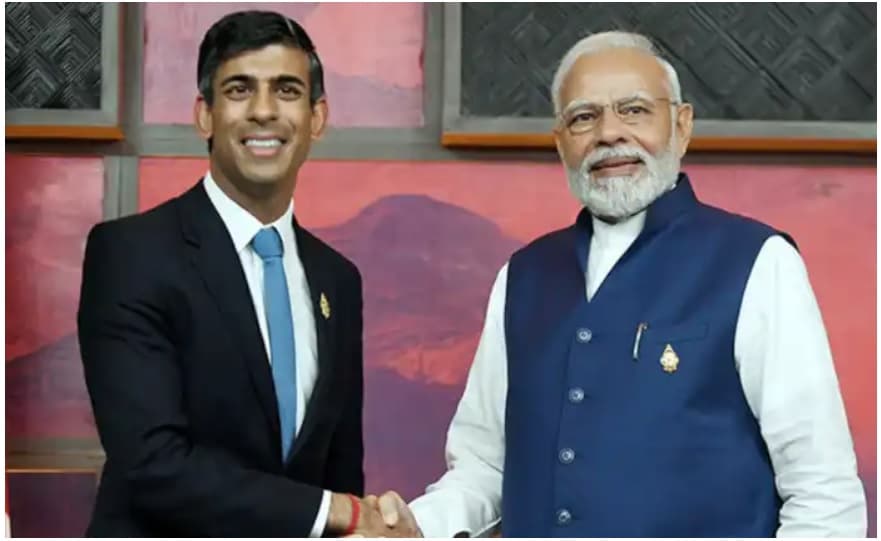 PM મોદીએ FTA અંગે બ્રિટનના વડાપ્રધાન ઋષિ સુનક સાથે 