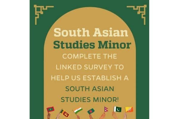 The student government association at JHU is working to establish a South Asian Studies minor 