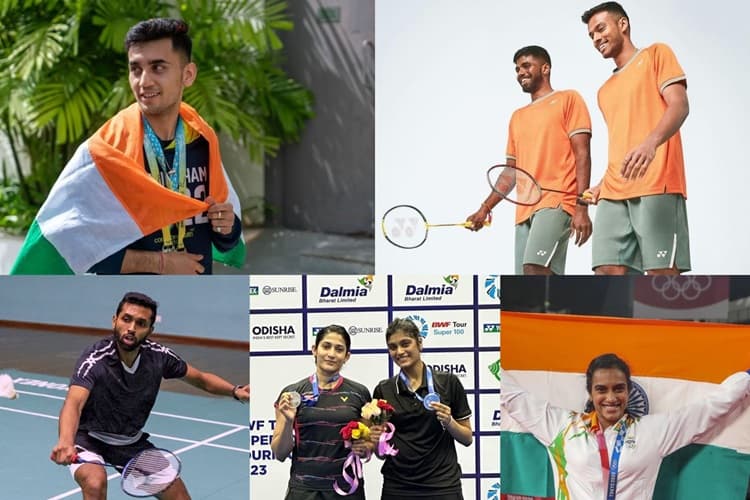top (L-R) Lakshya Sen, Satwik-Chirag, bottom(L-R)Prannoy, Ashwini-Tanisha, PV Sindhu