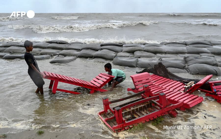 Around a million people in Bangladesh and neighbouring India fled inland to shelter from the storm.
