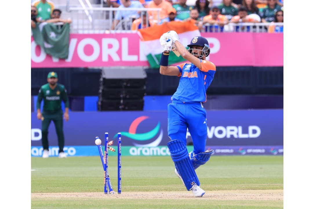 Axar Patel during the India-Pakistan match on June.9.
