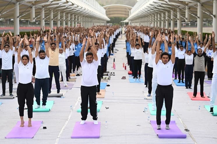 સ્ટેચ્યુ ઓફ યુનિટી ખાતે યોગ દિવસની ઉજવણી