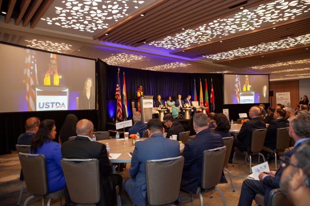 USTDA Director Enoh T. Ebong addressing the  7th US-India Aviation Summit.