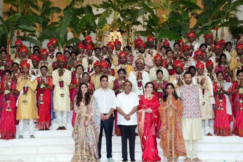 Ambani Family at the wedding venue.