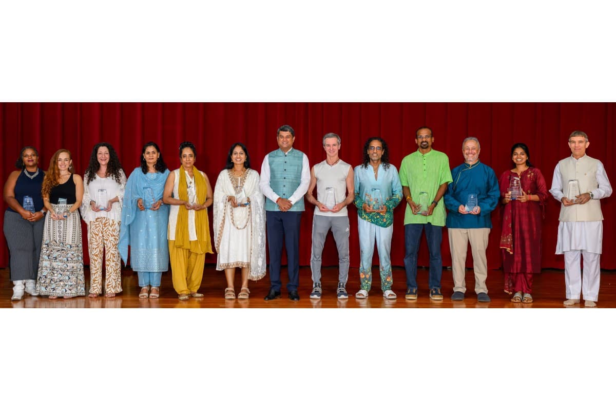 12 yoga teachers honored at the event. 