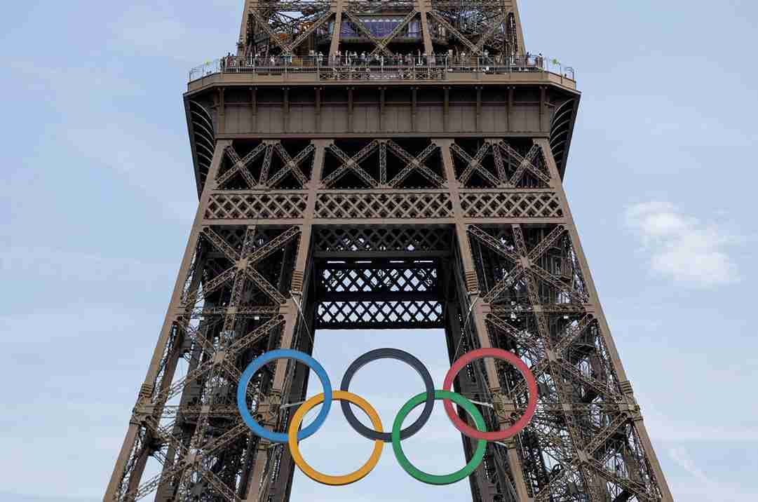 For the Venues story use this as lead image- Olympic rings are pictured on the Eiffel tower ahead of Paris 2024.