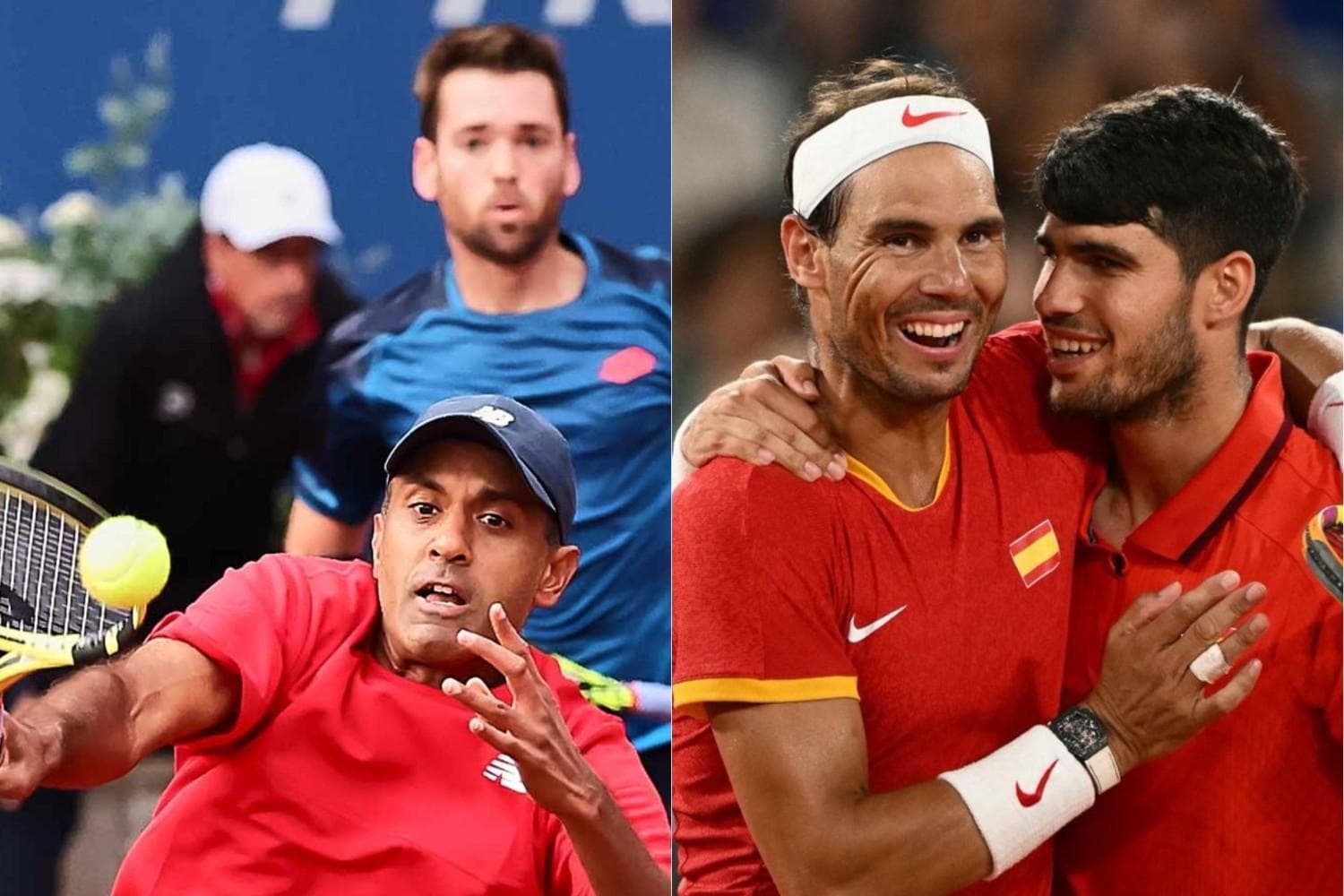 Rajeev Ram and his partner defeated Rafael Nadal and Carlos Alcaraz