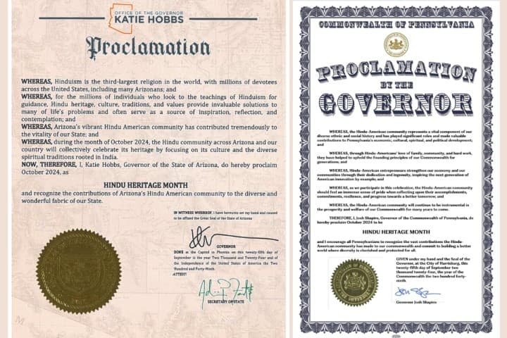 Proclamation of Hindu Heritage month