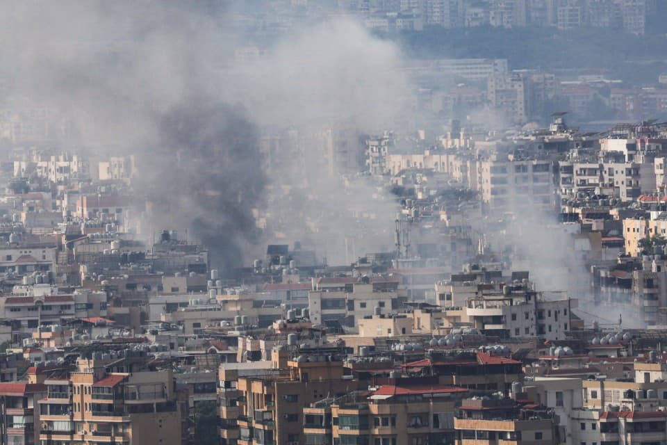 Smoke rises over Dahiyeh in Beirut's southern suburbs after overnight Israeli air strikes, amid ongoing hostilities between Hezbollah and Israeli forces, as seen from Sin El Fil, Lebanon, October 7, 2024. REUTERS/Amr Abdallah Dalsh