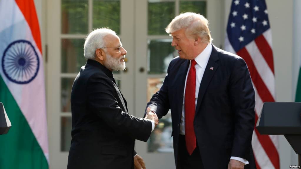 US Presidential candidate Trump with Prime Minister of India Narendra Modi. 