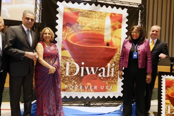 Unveiling of the Diwali Stamp.