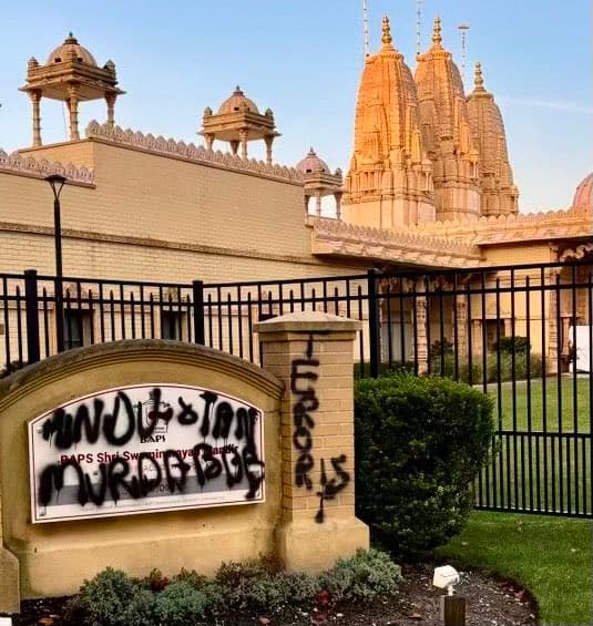 મેલવિલે, NYમાં બીએપીએસ મંદિરનું અપમાન