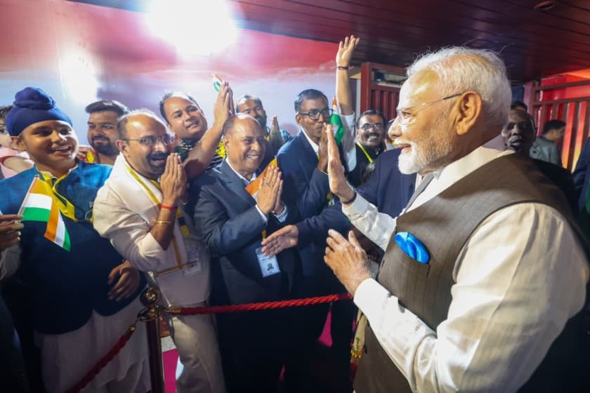 Prime Minister Narendra Modi interacting with community members in Nigeria