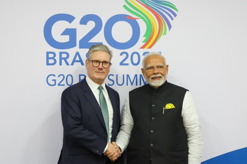 Prime Minister of the United Kingdom, H.E. Sir Keir Starmer, and Indian Prime Minister Narendra Modi