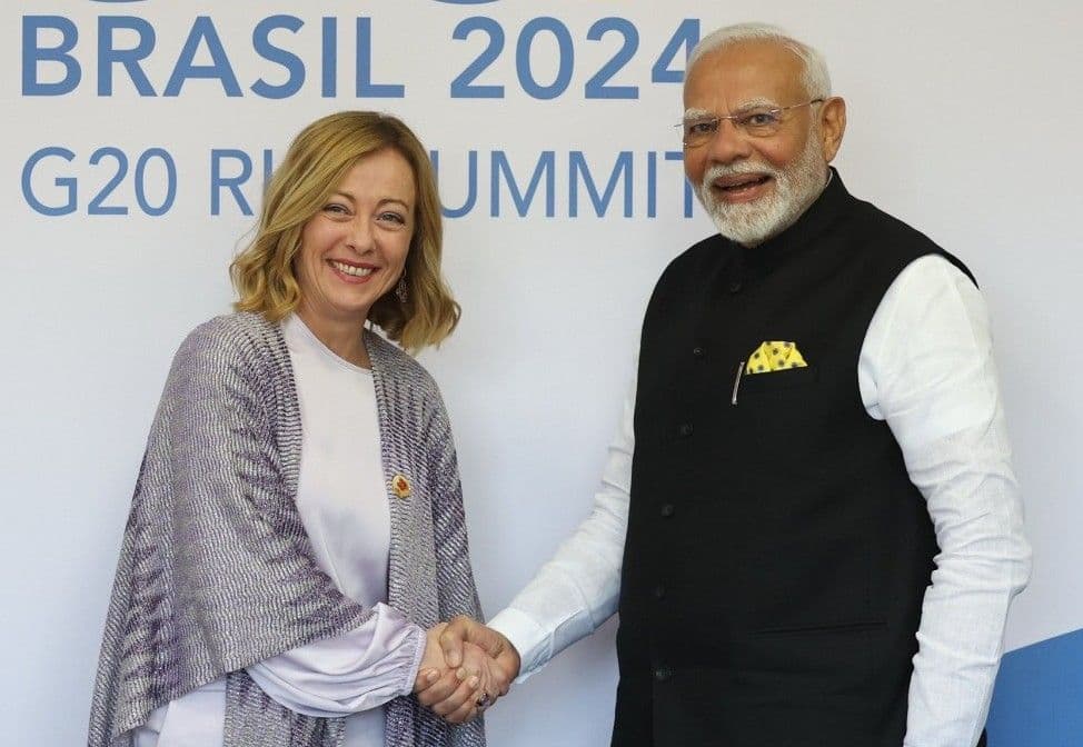 ब्राजील में जी20 शिखर सम्मेलन के इतर प्रधानमंत्री मोदी और इटली की प्रधानमंत्री मेलोनी के बीच अहम मुलाकात हुई।