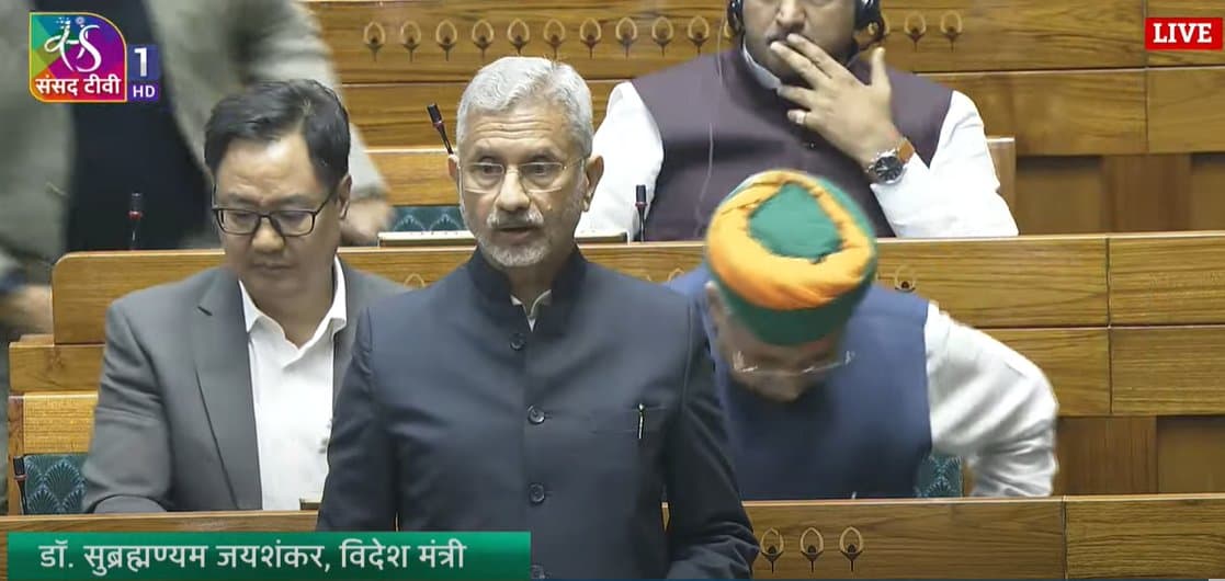 जयशंकर ने चीन के साथ तनाव घटाने के हालिया समझौते के बारे में लोकसभा को जानकारी दी।