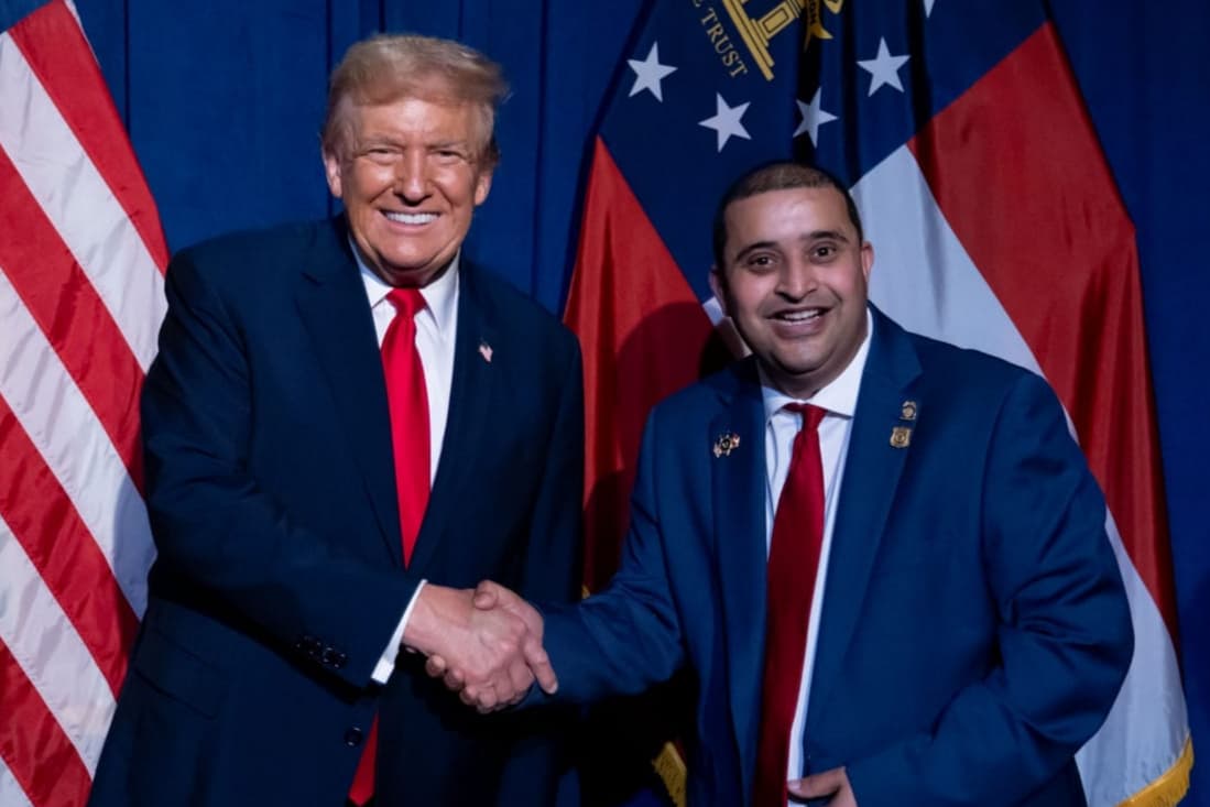 Kartik Bhatt GA State Chapter Deputy Political Director with President Donald Trump. 
