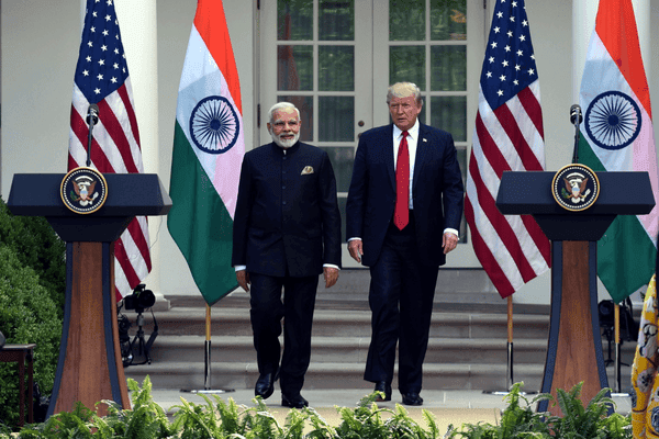 President Donald Trump with Prime Minister Narendra Modi at the White House. 