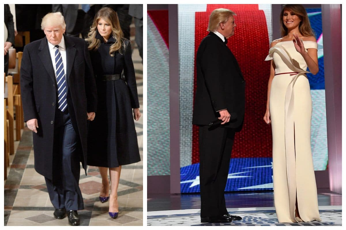 Trump and Melania's 2017 inaguration outfits.