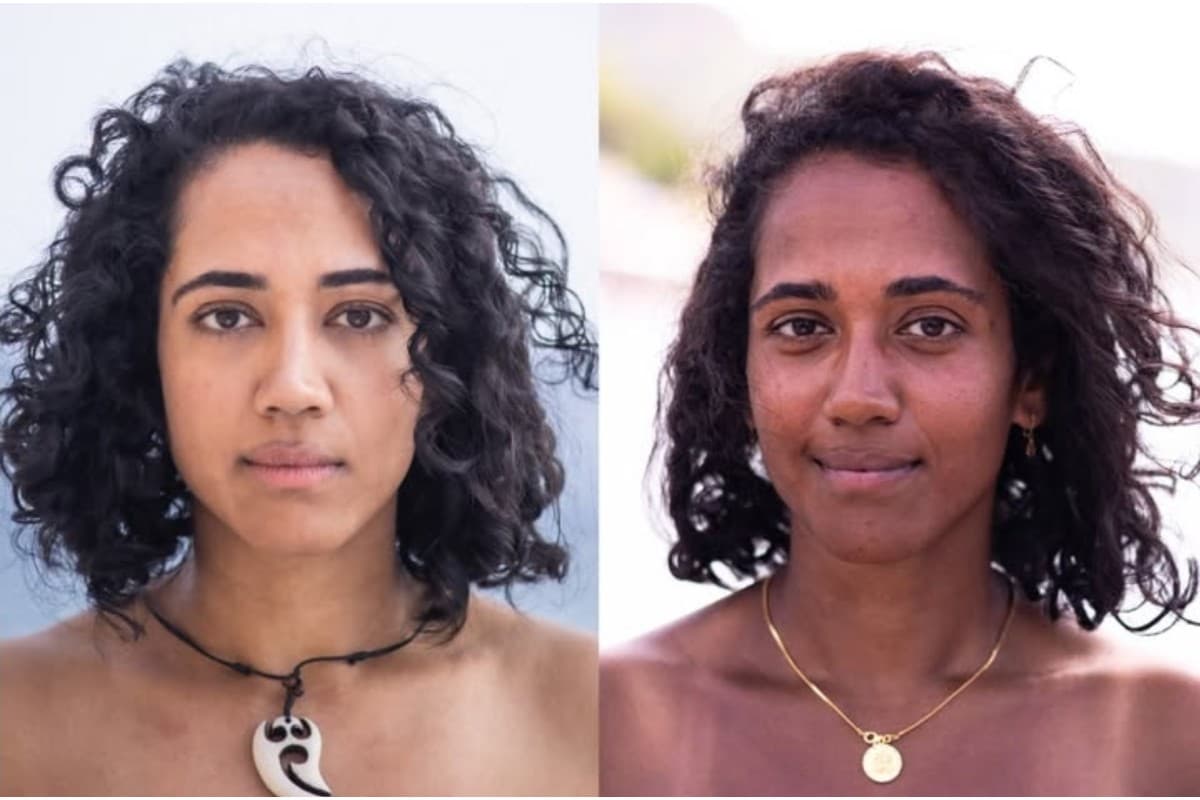 Ananya Prasad before and after the adventure.