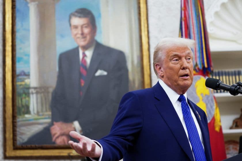 Donald Trump in the Oval Office, Washington, D.C., February 12, 2025. REUTERS/Nathan Howard