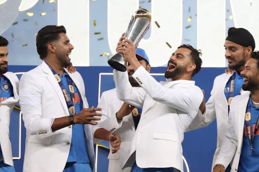 Indian Cricket Team with Champions Trophy