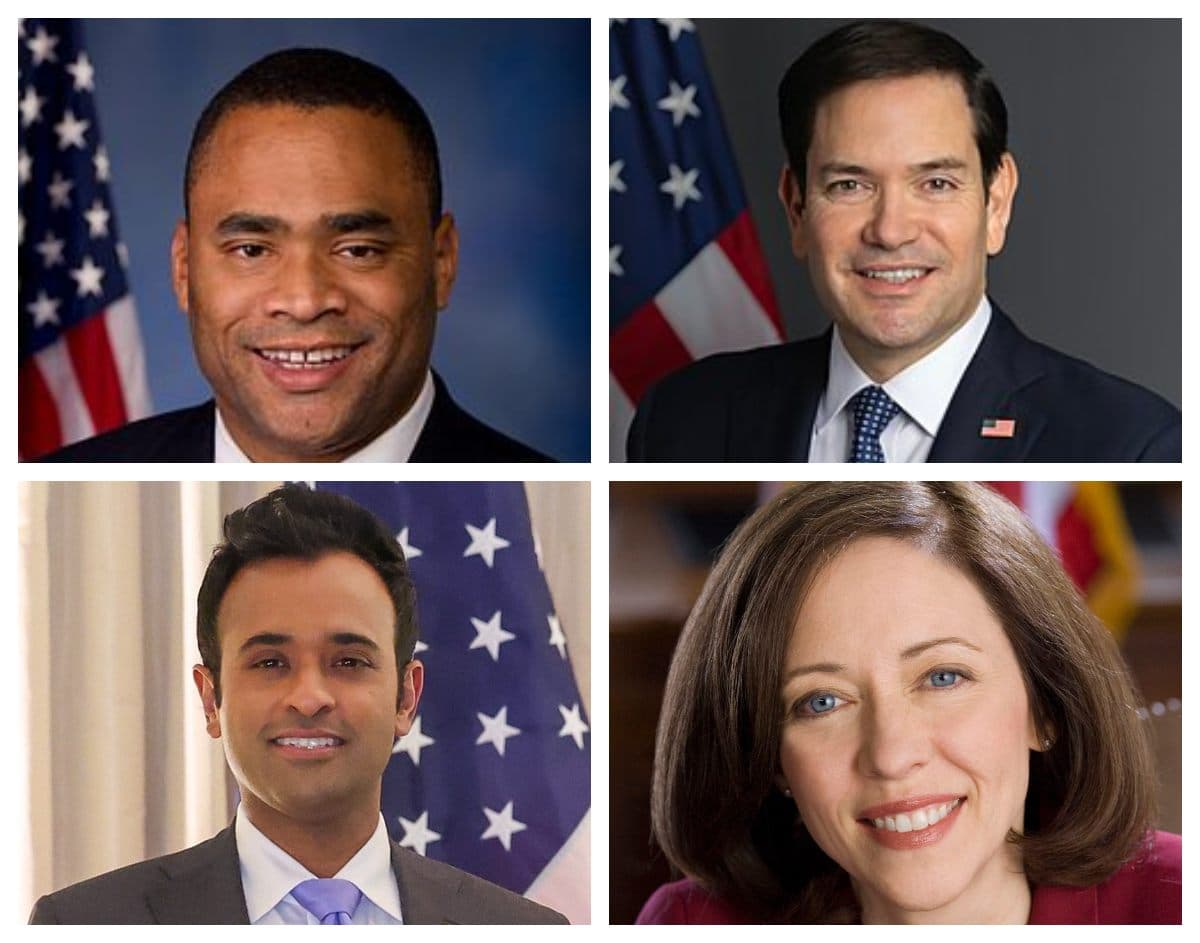  Cong. Marc Veasey, Marco Rubio, Vivek Ramaswamy and Sen. Maria Cantwell.