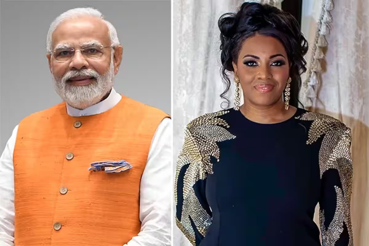पीएम नरेंद्र मोदी और अमेरिकी गायिका और एक्ट्रेस मैरी मिलबेन।