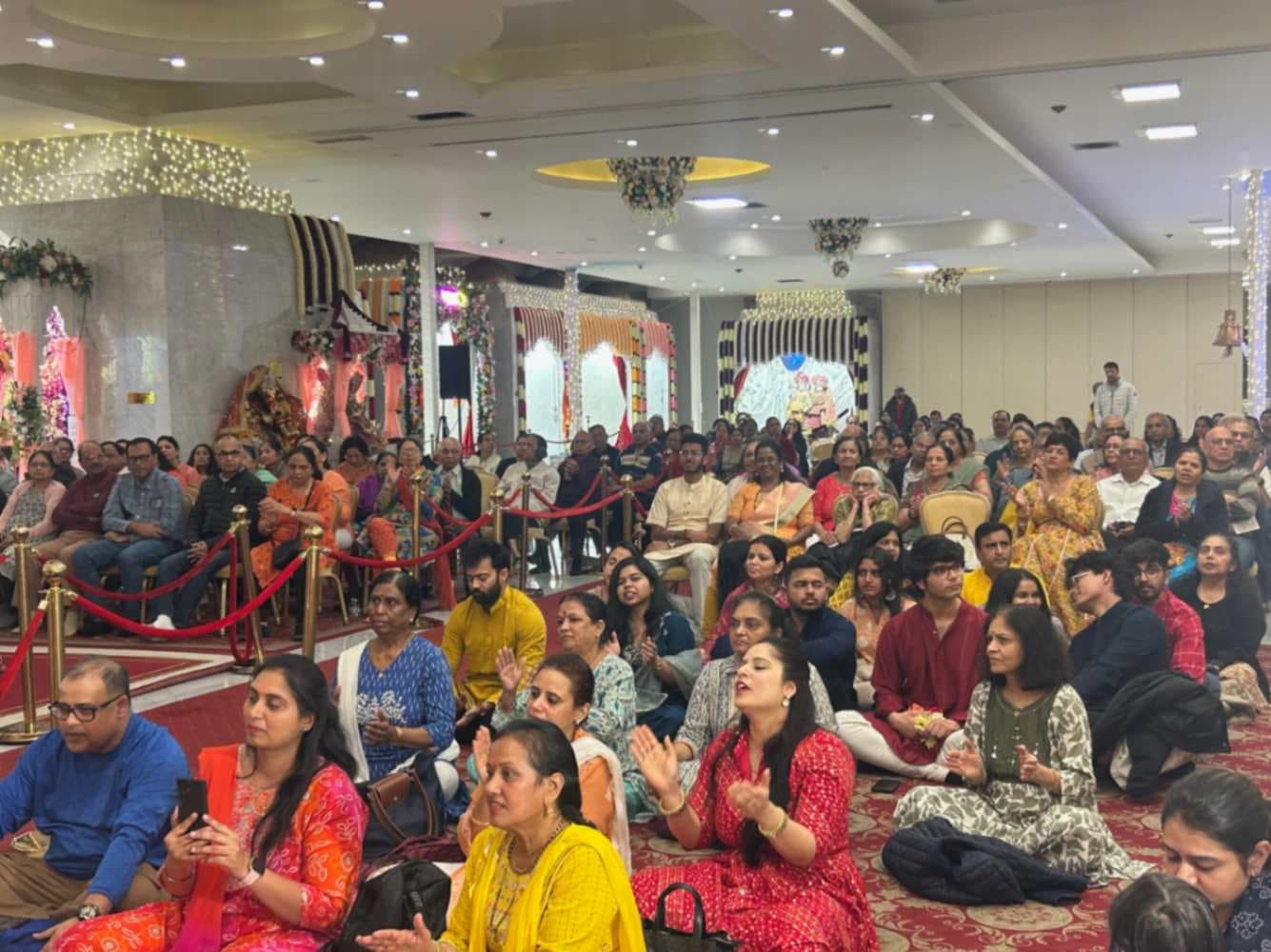 Devotees at Sadhvi Ritambhara's gathering in Chicago.
