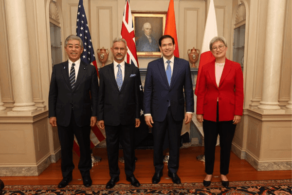 U.S. Secretary of State Marco Rubio meets with Indian External Affairs Minister Dr. Subrahmanyam Jaishankar, Australian Foreign Minister Penny Wong, and Japanese Foreign Minister Iwaya Takeshi.