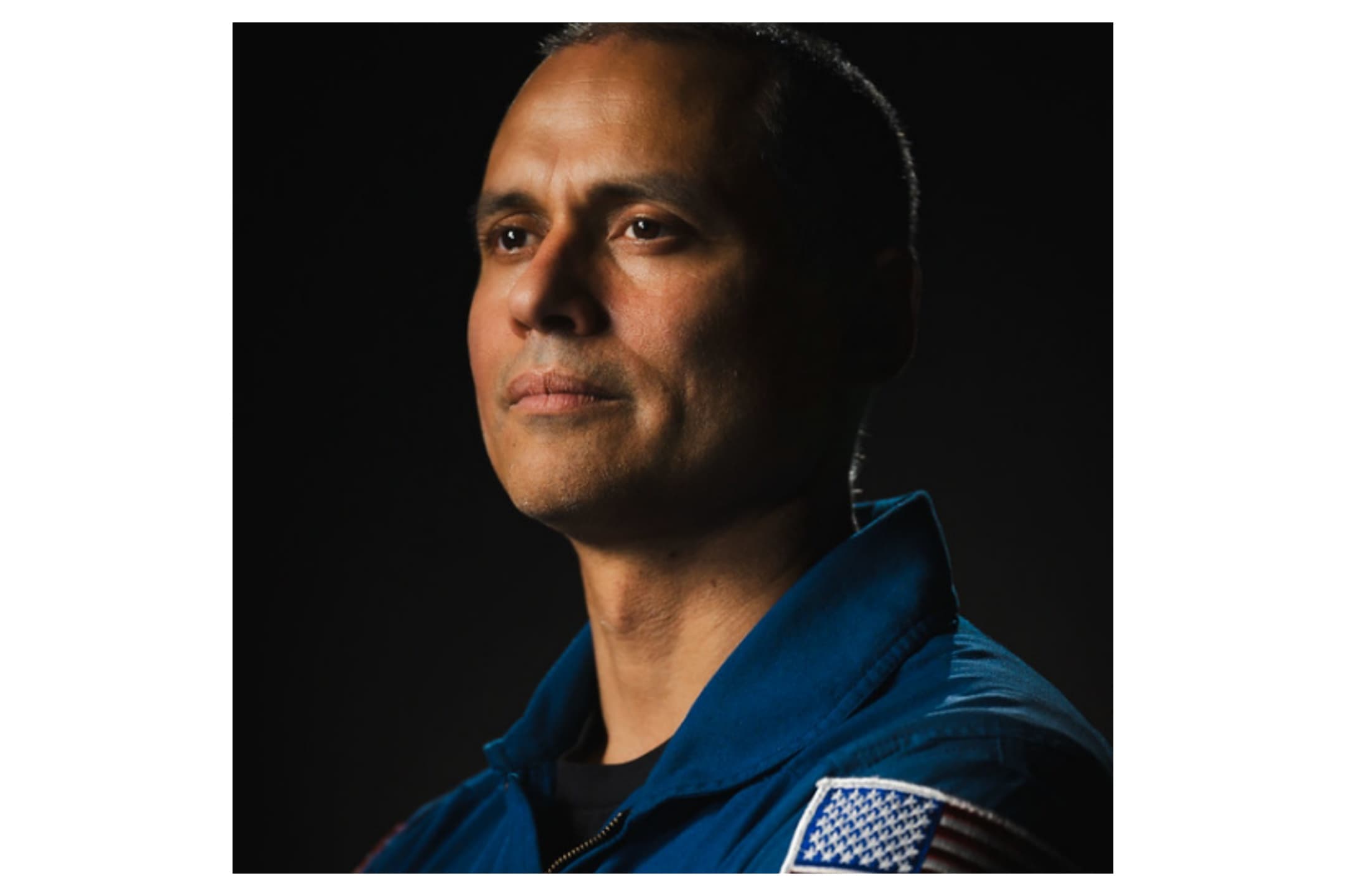 NASA astronaut Anil Menon poses for a portrait at NASA’s Johnson Space Center in Houston.