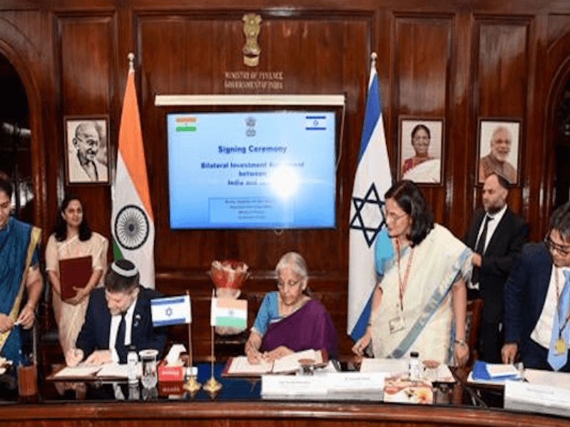 भारत और इजराइल के बीच निवेश समझौते पर हस्ताक्षार