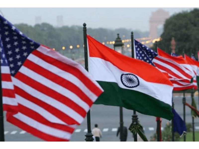 India US flags.