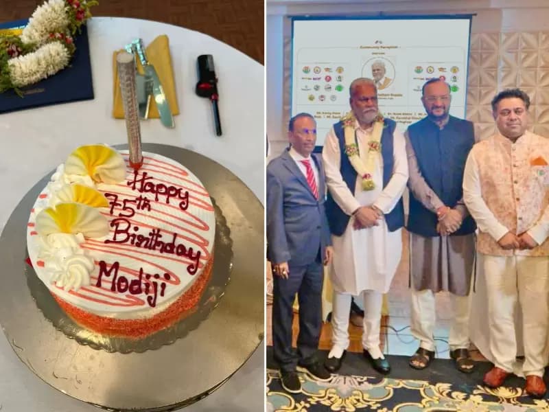 भारतीय अमेरिकियों ने पीएम मोदी का जन्मदिन मनाया।