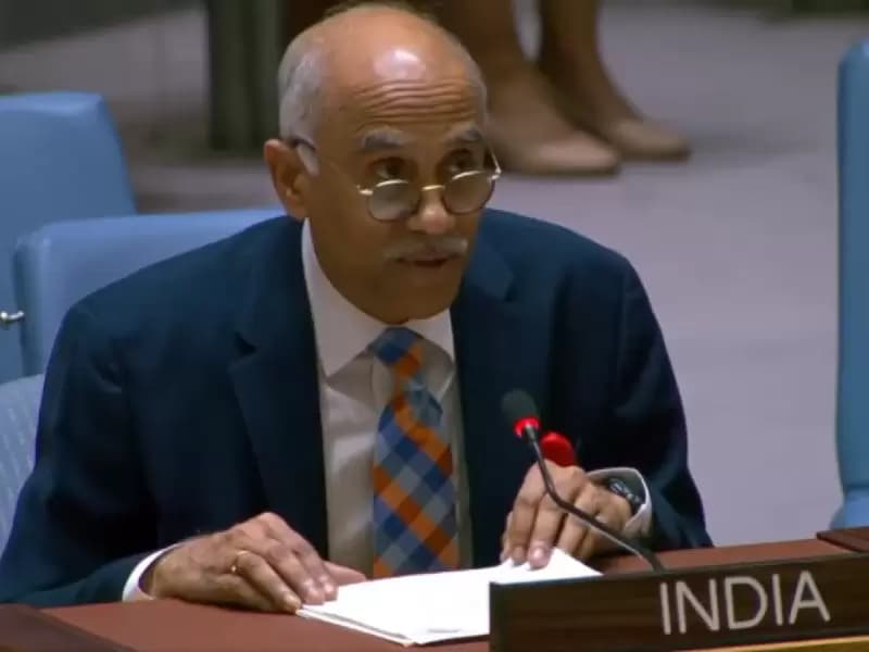 बहस के दौरान भारत के स्थायी प्रतिनिधि राजदूत पार्वथानेनी हरीश।