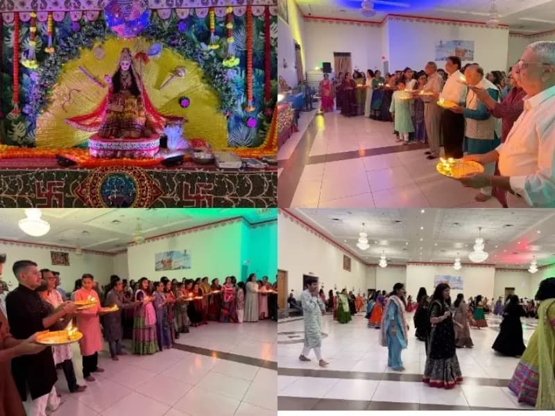 ડલ્લાસ, ટેક્સાસમાં સ્વામિનારાયણ ગુરૂકુળ રાજકોટ સંસ્થા દ્વારા આયોજિત નવરાત્રી ઉત્સવ