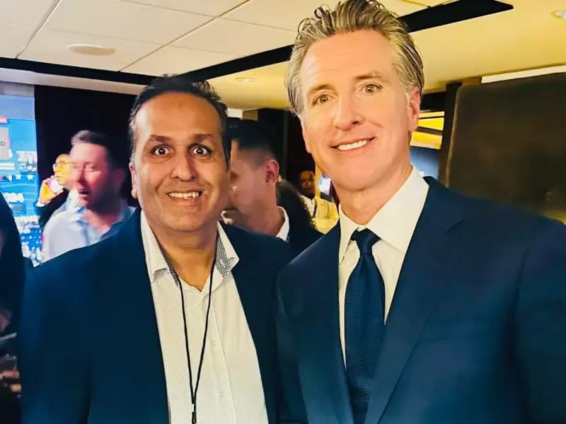 Ajay Bhutoria with Governor Newsom.