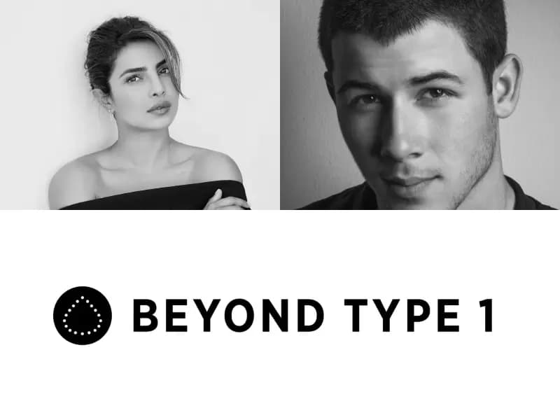 Priyanka Chopra Jonas and Nick Jonas; Logo of Beyond Type 1 
