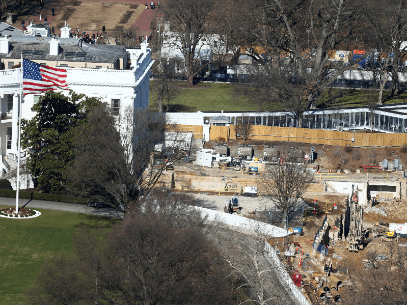 The construction of U.S.President Donald Trump's White House ballroom continues in Washington, D.C., U.S., January 12, 2026. 