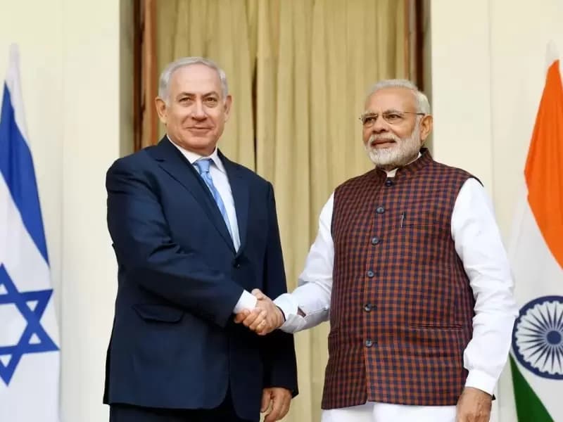 पीएम मोदी और साथ में इजलायली पीएम बेंजामिन नेतन्याहू