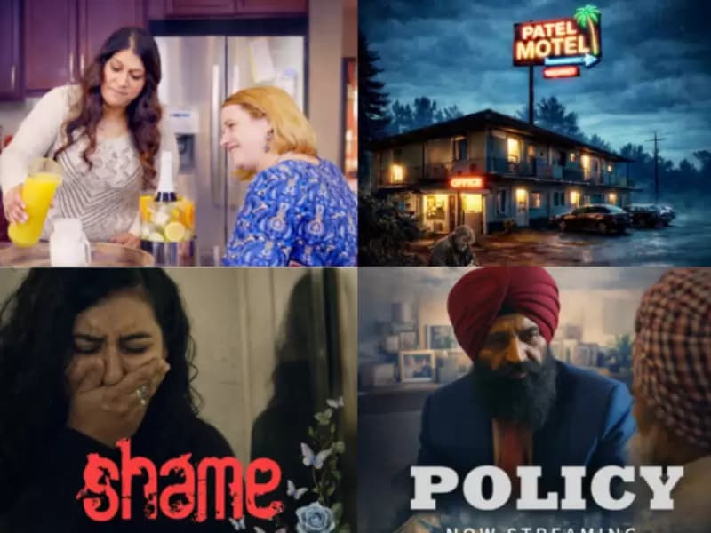 (ऊपर बाएं से दाएं) कॉकटेल टाइम्स, पटेल मोटेल (नीचे बाएं से दाएं) शेम, पॉलिसी।