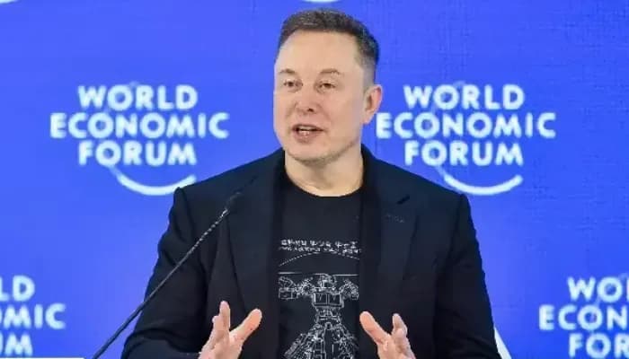 U.S. entrepreneur Elon Musk speaks at the World Economic Forum (WEF) Annual Meeting 2026 in Davos, Switzerland, Jan. 22, 2026.
