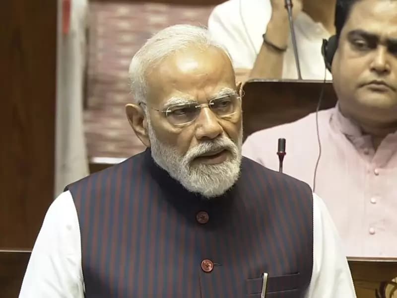 Prime Minister Narendra Modi in Rajya Sabha