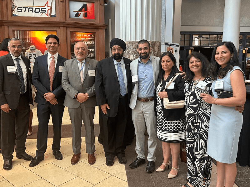 Jagdip Ahluwalia (Fourth from left) serves as executive director and founding secretary of the Indo-American Chamber of Commerce of Greater Houston