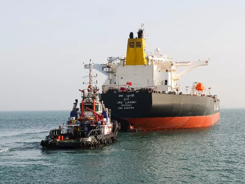 Indian-flagged crude oil tanker Jag Laadki arrives at Mundra Port carrying crude oil imported from the United Arab Emirates in Mundra, Gujarat on Wednesday, March 18, 2026.